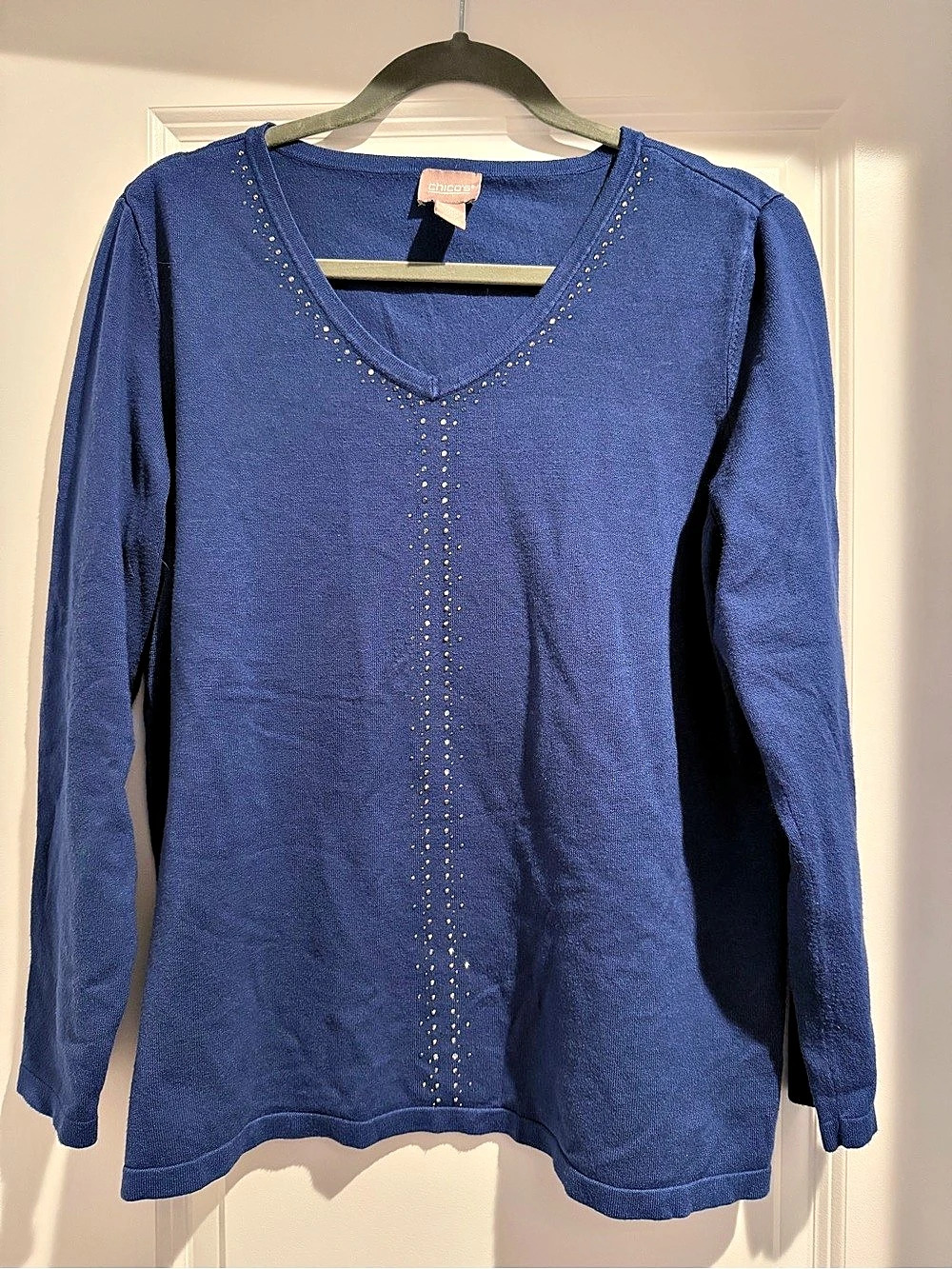 Chico's Blue Long Sleeve Tunic Size 2